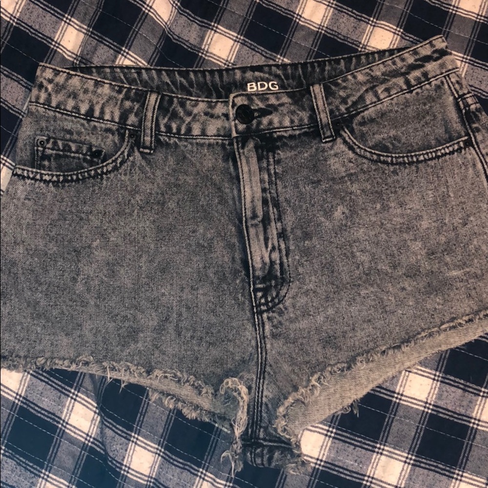 High waisted denim jean shorts